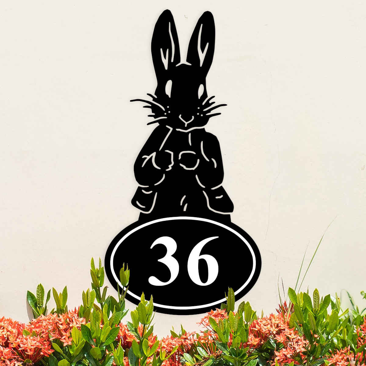 Mr Rabbit House Number Sign