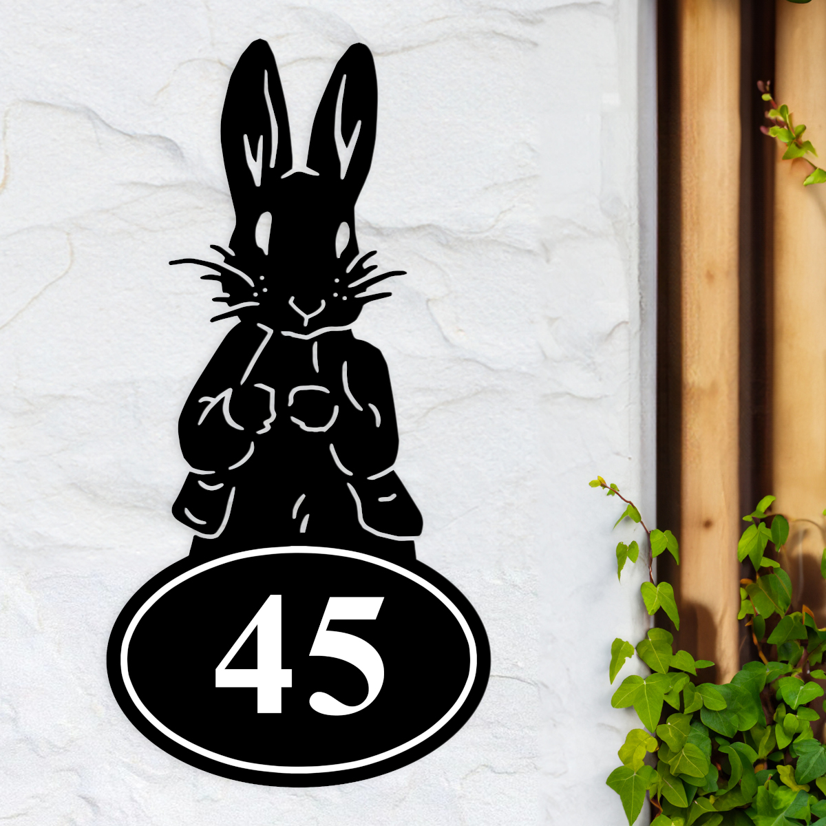 Mr Rabbit House Number Sign