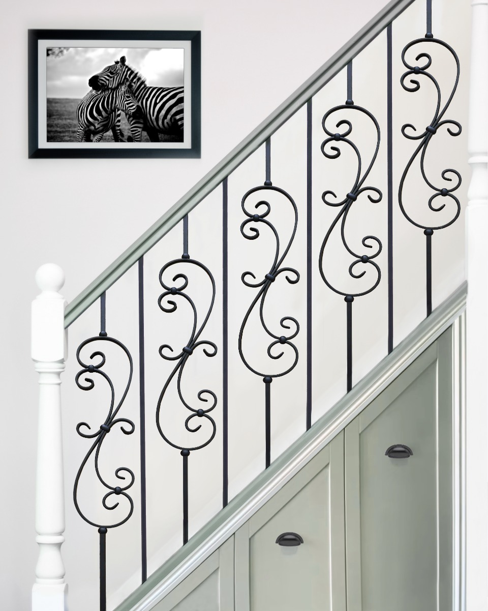 Set of 2 Steel "Needham & Alaya" Stair Spindles In Matte Black - Spindles O…