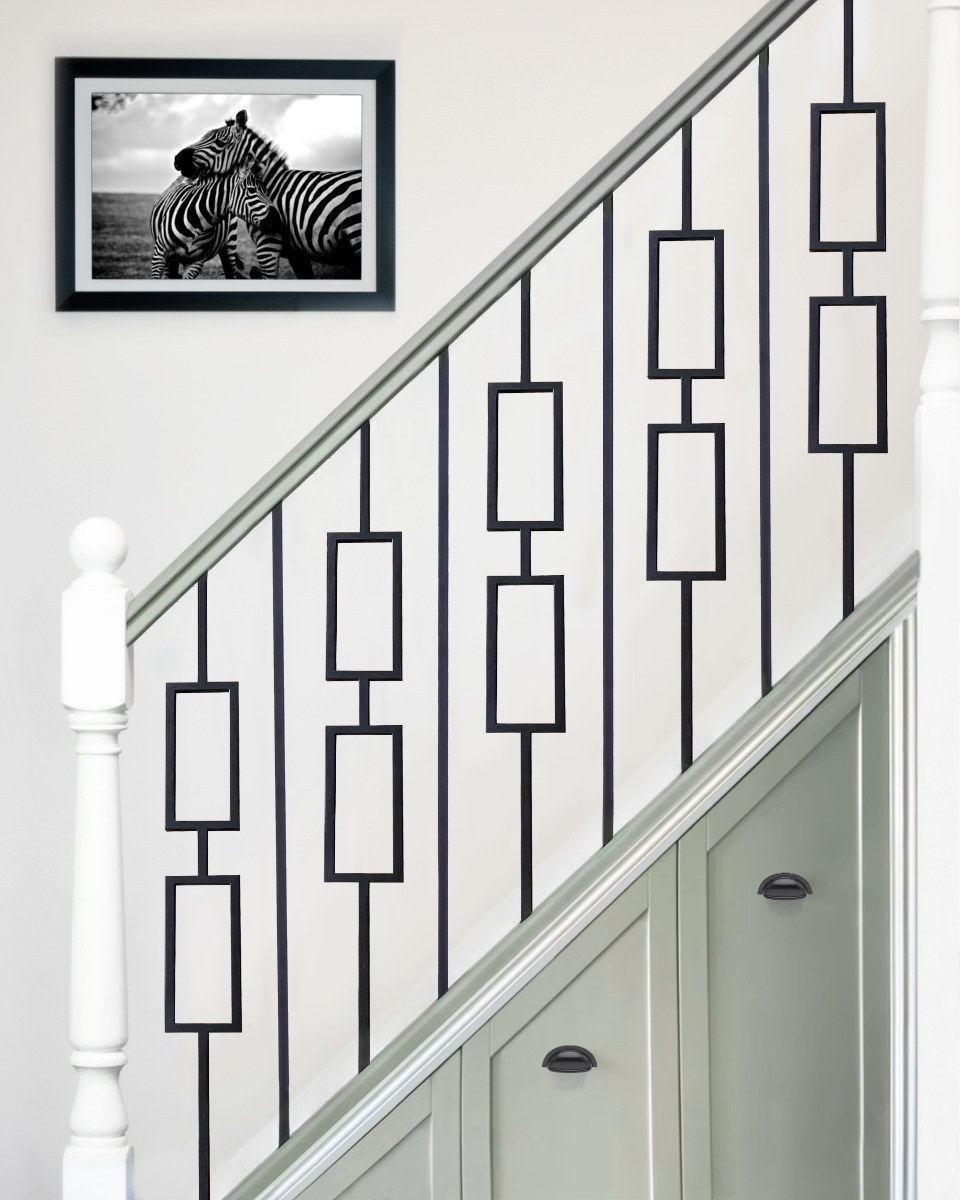 Set of 2 Steel 'Needham' & 'Nouveau' Stair Spindles In Matte Black - Spindl…