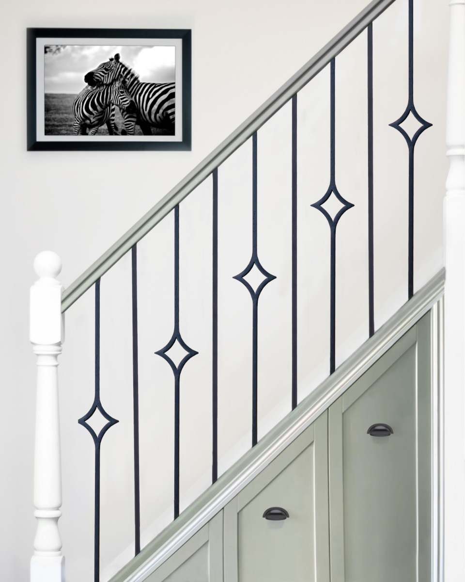Set of 2 Steel 'Needham' & 'Wentworth' Stair Spindles In Matte Black - Spin…