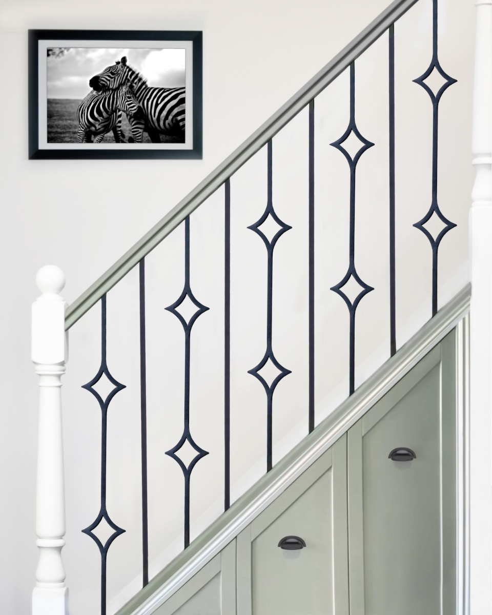Set of 2 Steel 'Needham' & 'Knightley' Stair Spindles In Matte Black - Spin…