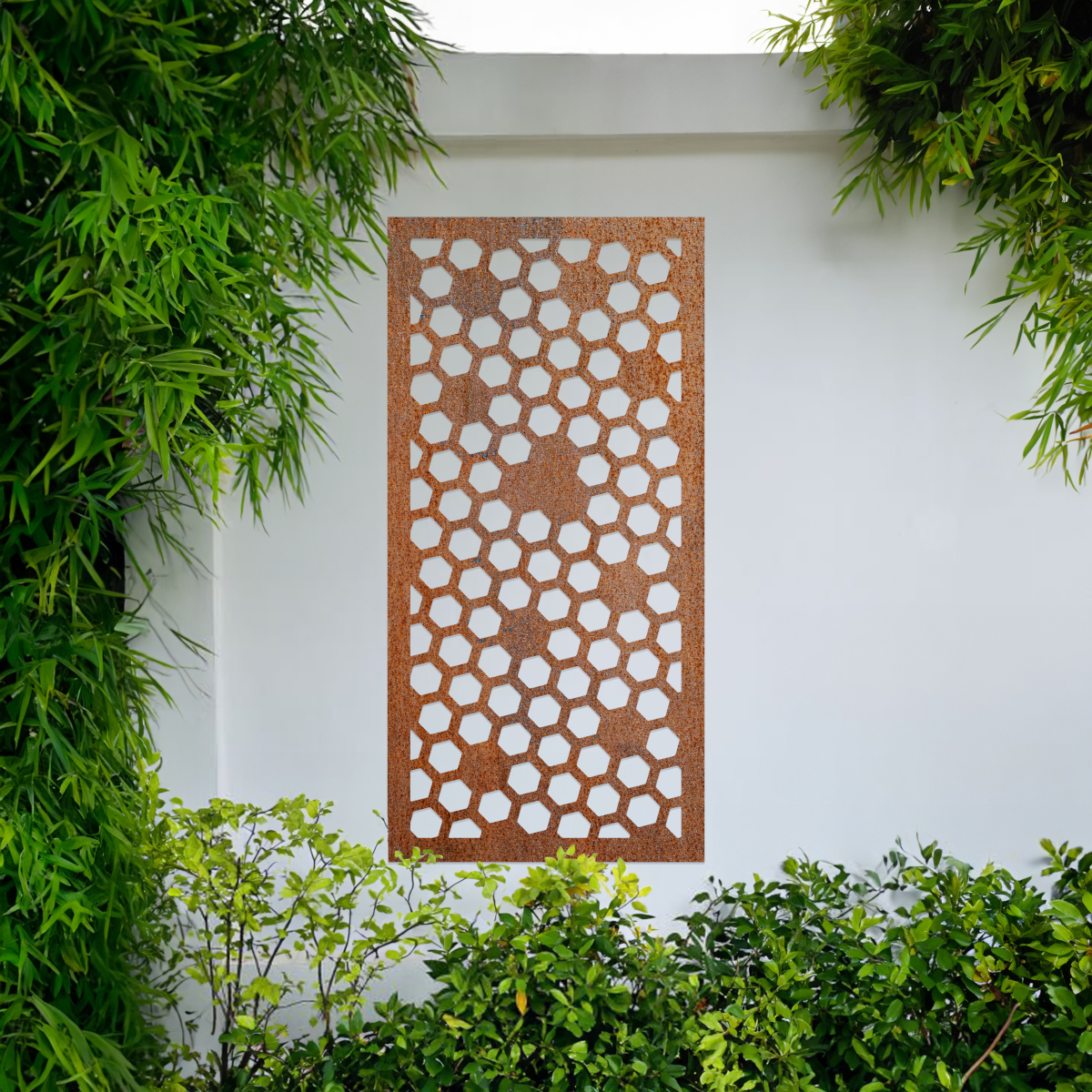 Bee Honeycomb Garden Wall Screen - Rustic