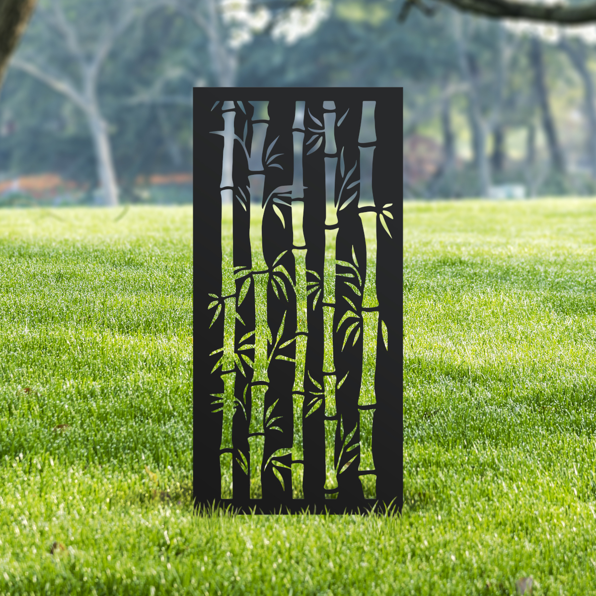 Black Bamboo Garden Screen