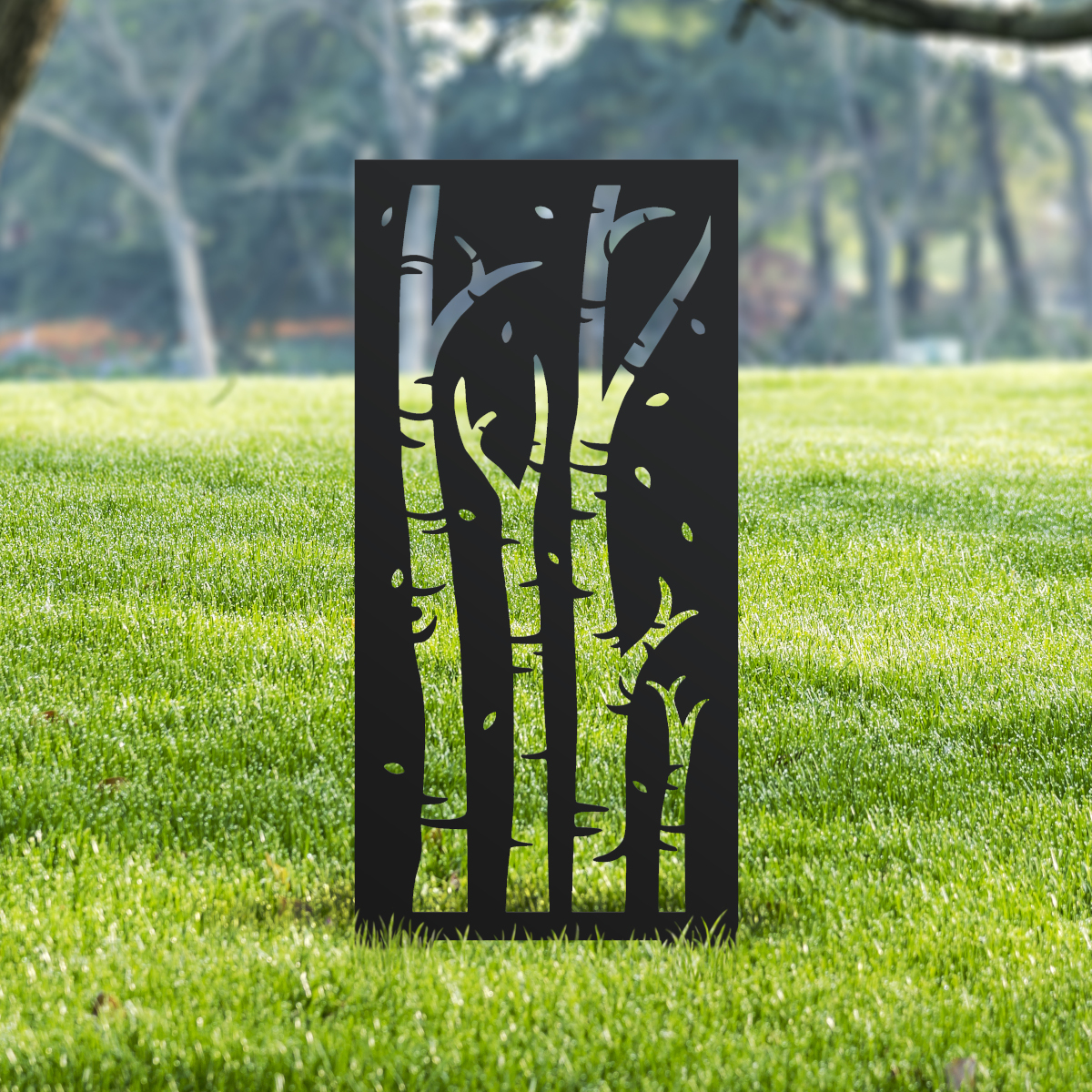 Black Birch Tree Garden Screen