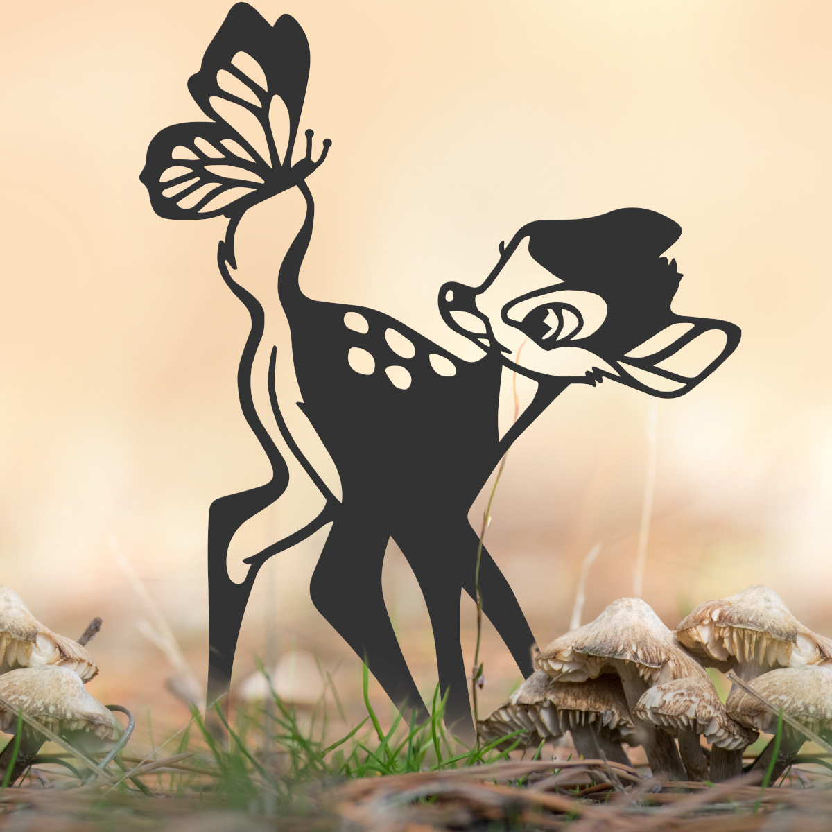 Black Cartoon Deer Silhouette