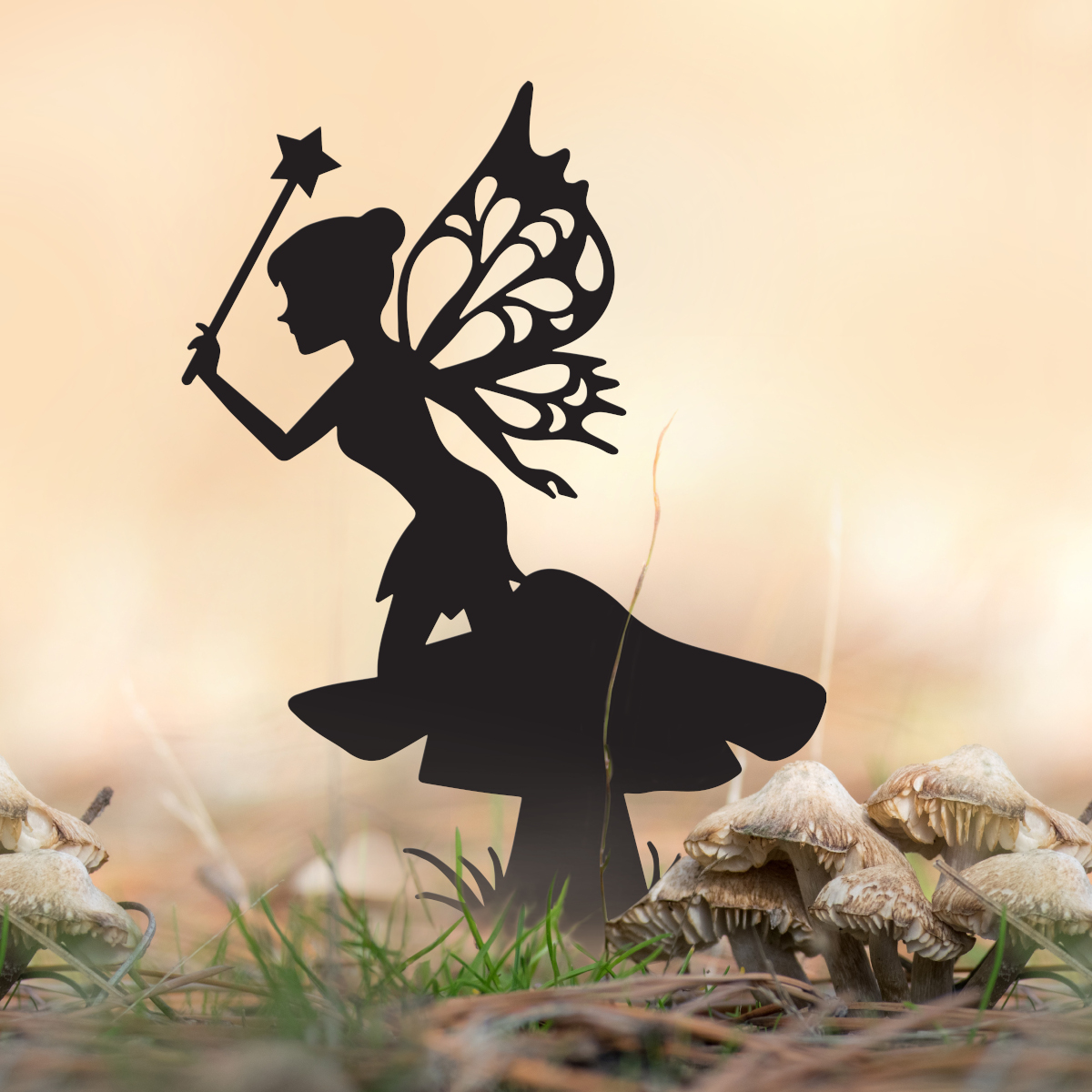 Black Flying Fairy Silhouette