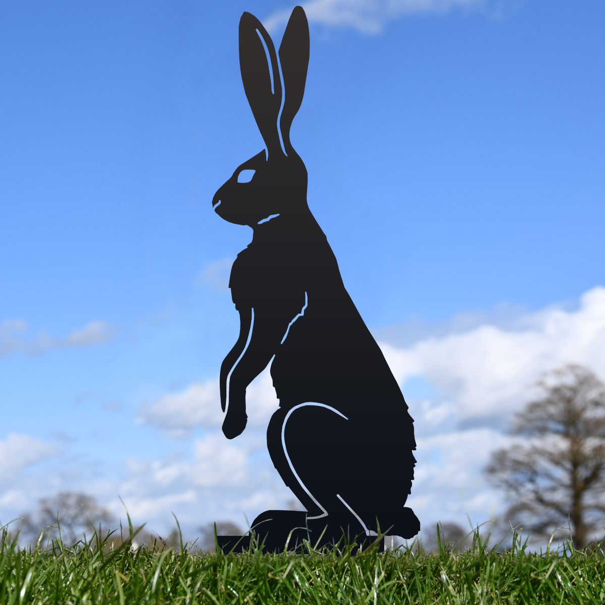 Black Hare On Hind Legs Silhouette