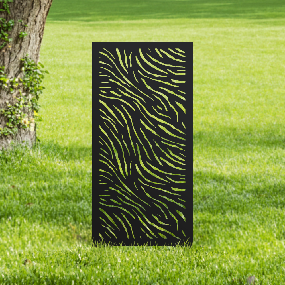 Black Zebra Print Garden Screen
