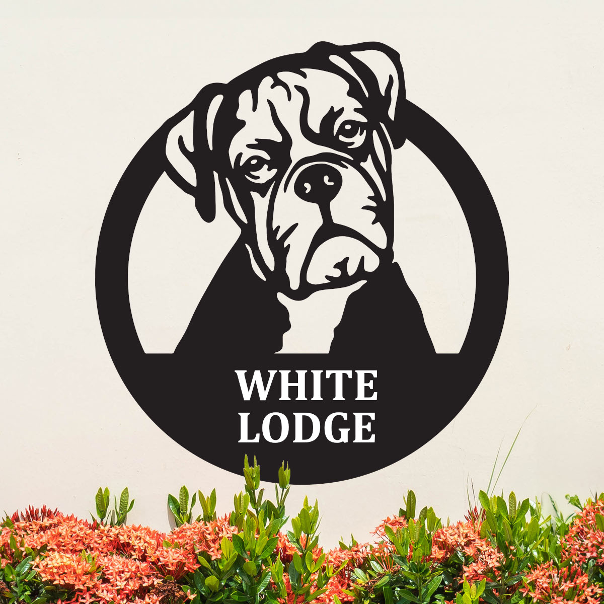 Boxer Dog House Name Sign