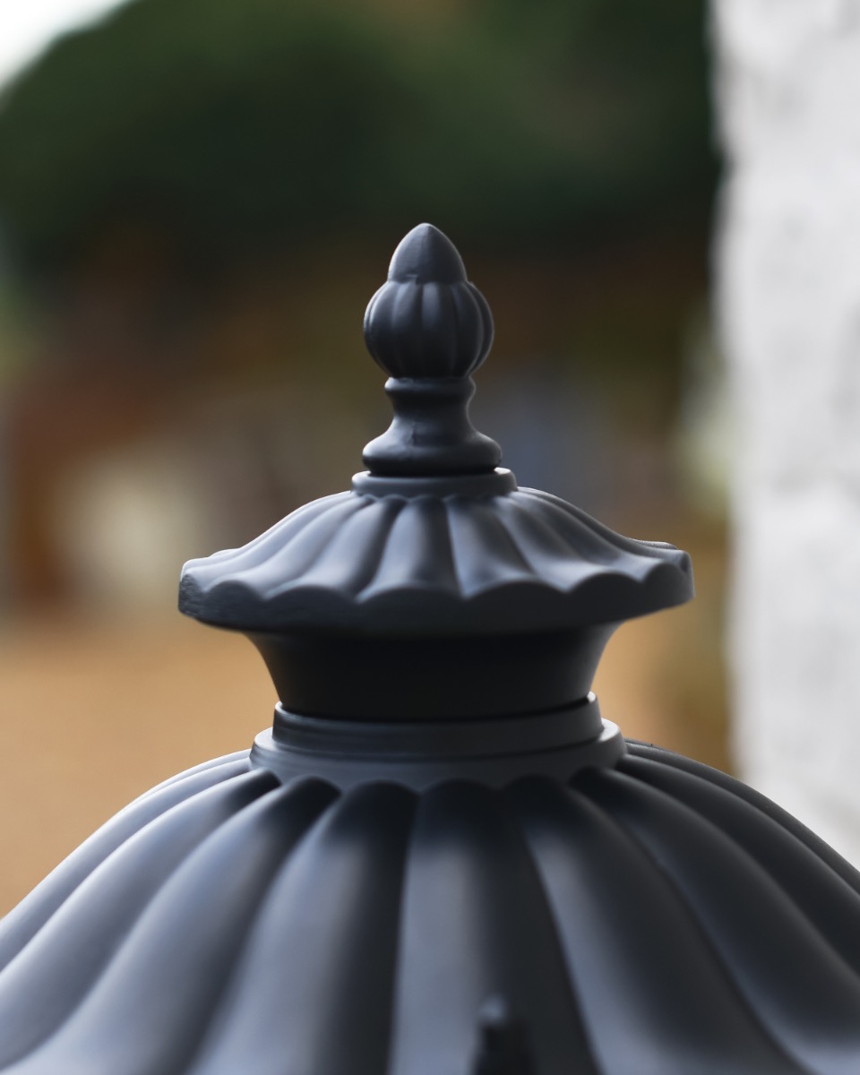 Classic Black Aluminium Ornate Victorian Lantern - 35cm