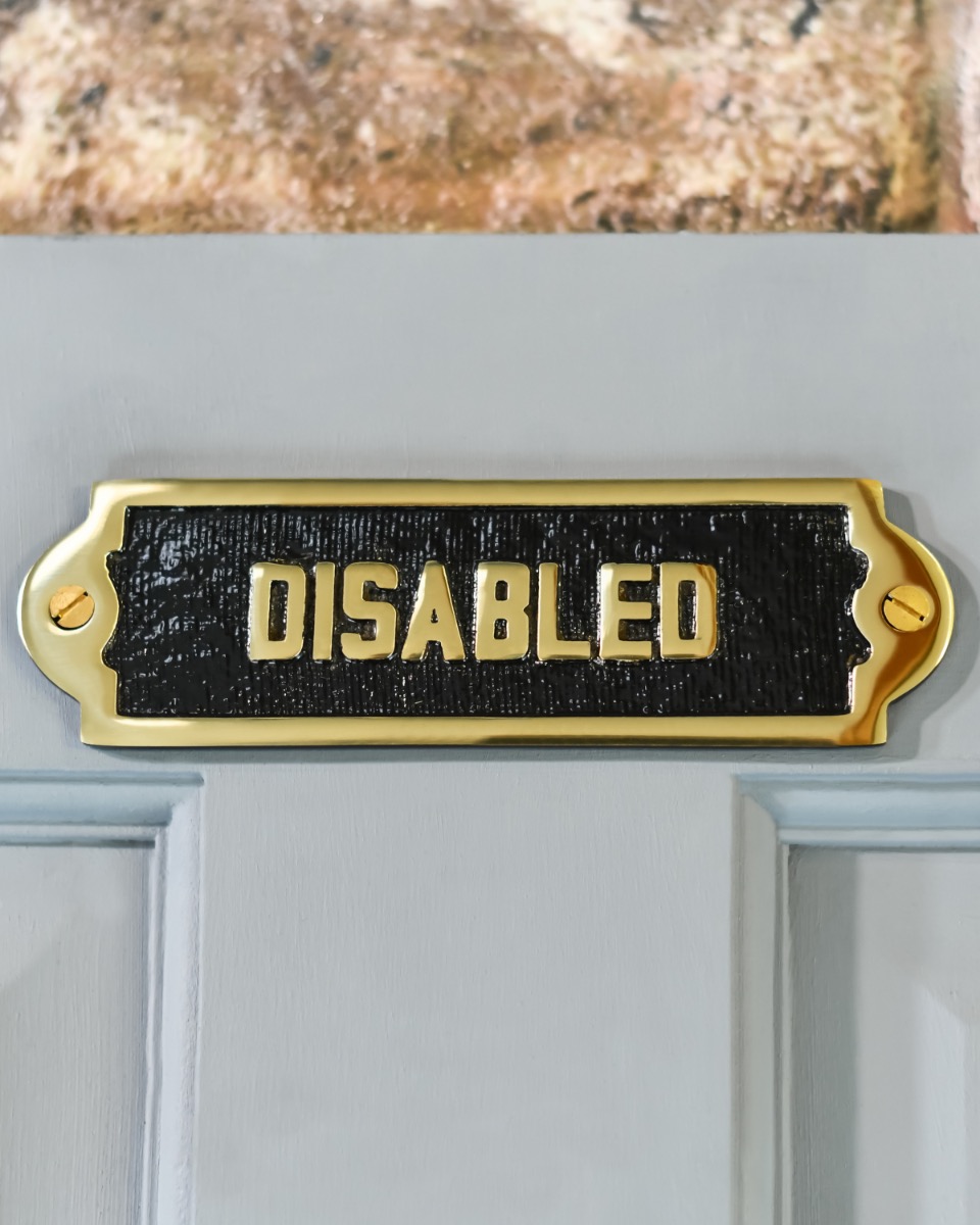 Polished Brass "Disabled" Sign