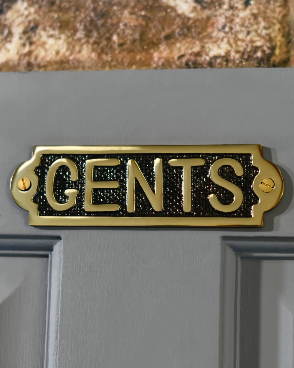 Polished Brass "Gents" Sign