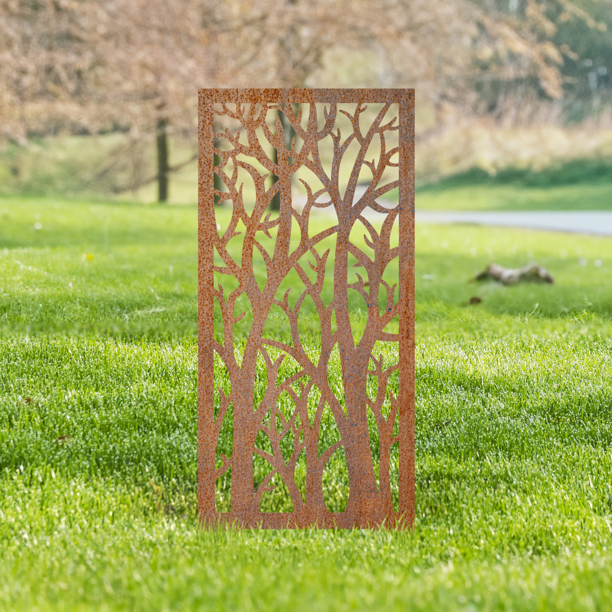 Rustic Autumnal Trees Garden Screen