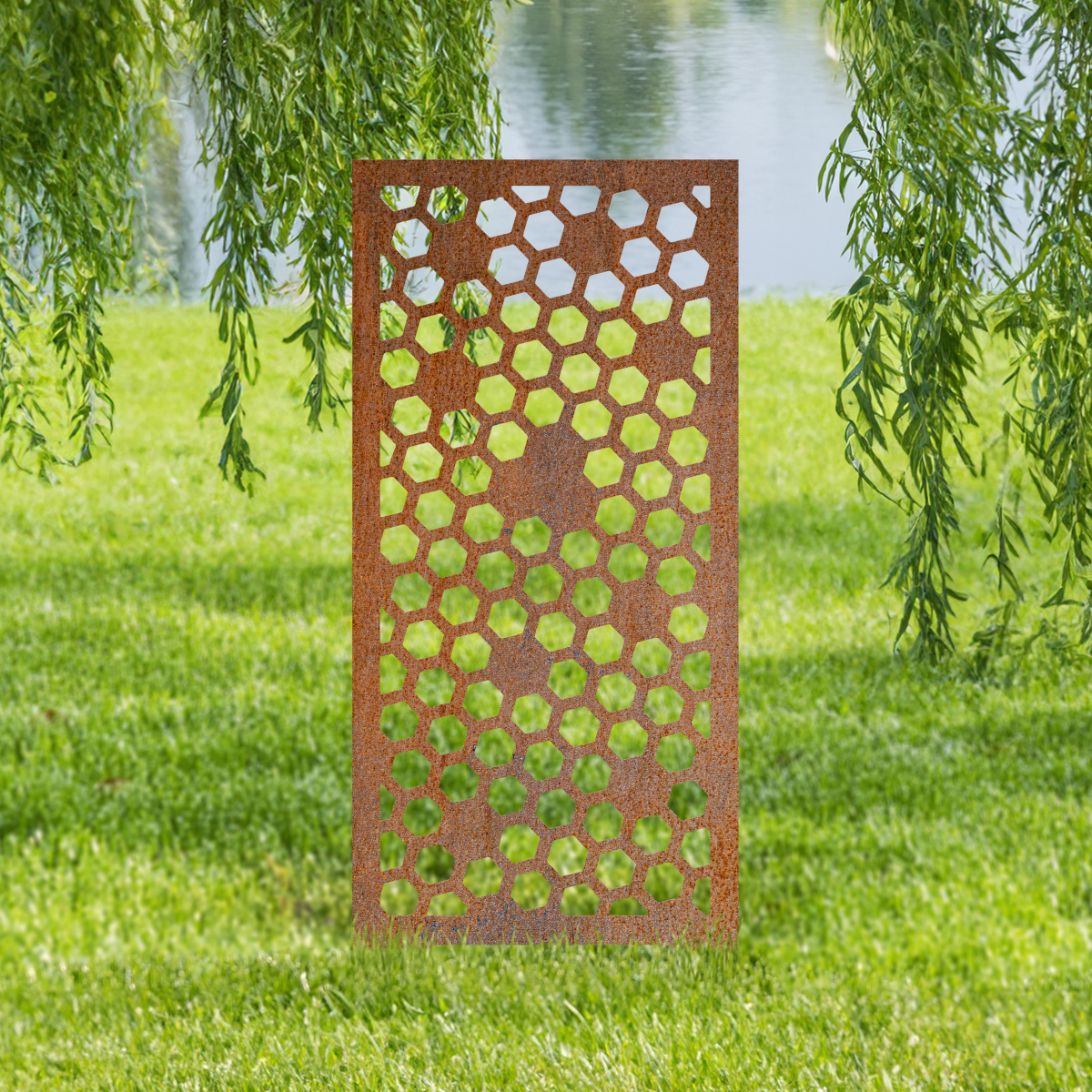 Rustic Bee Honeycomb Garden Screen
