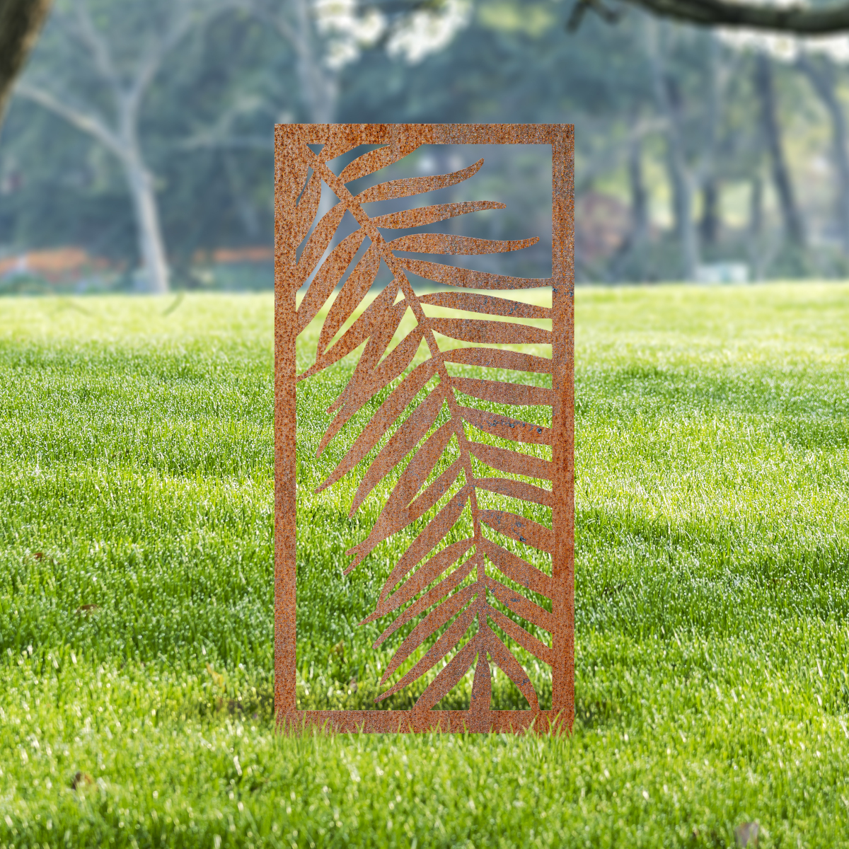 Rustic Palm Leaf Garden Screen