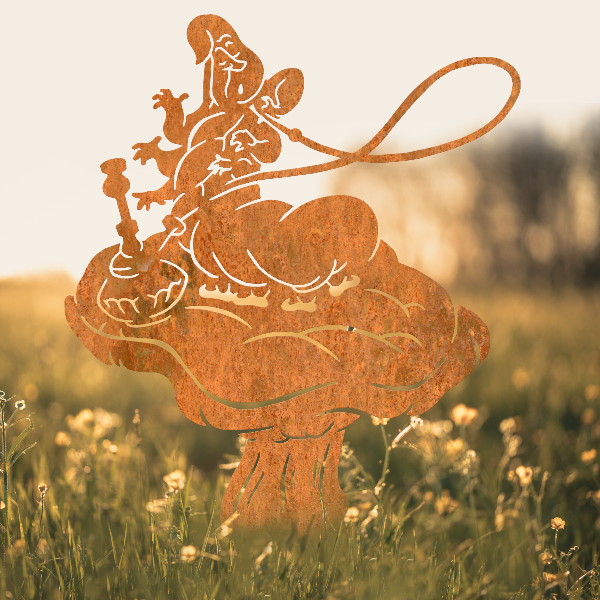 Rustic Smoking Caterpillar Silhouette