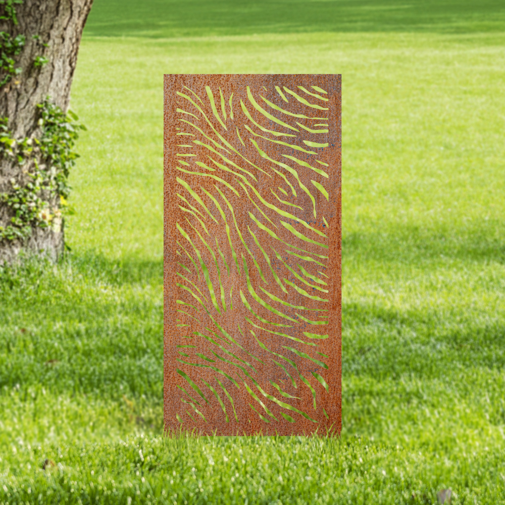 Rustic Zebra Print Garden Screen