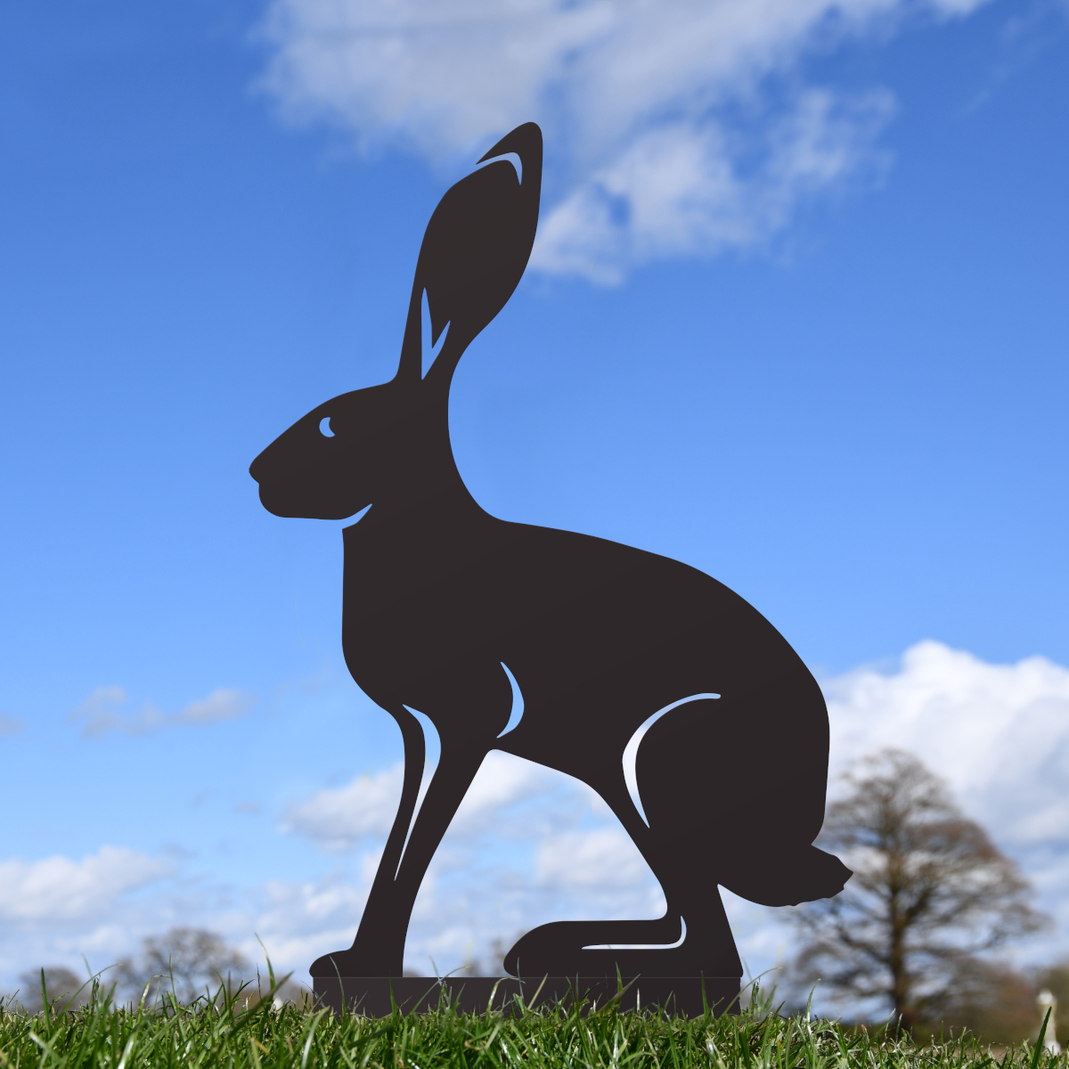 Black Simplistic Sitting Hare Silhou…