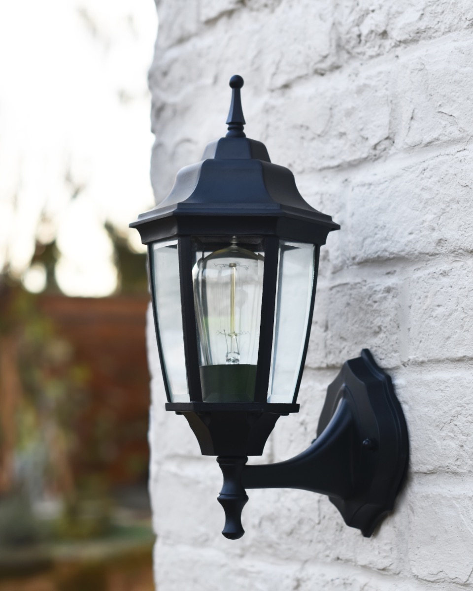 Traditional Aluminium Black Pointed Victorian Wall Lantern