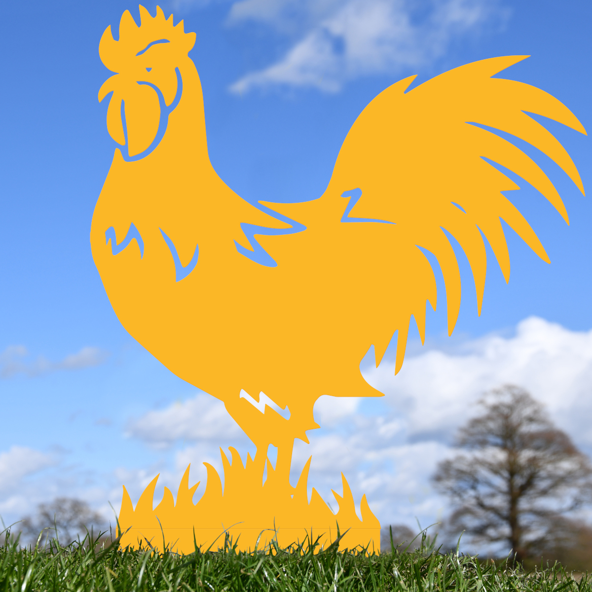 Yellow Rooster Silhouette