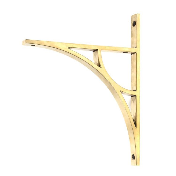 'Digby' Aged Brass Arched Shelf Bracket - 26cm x 20cm