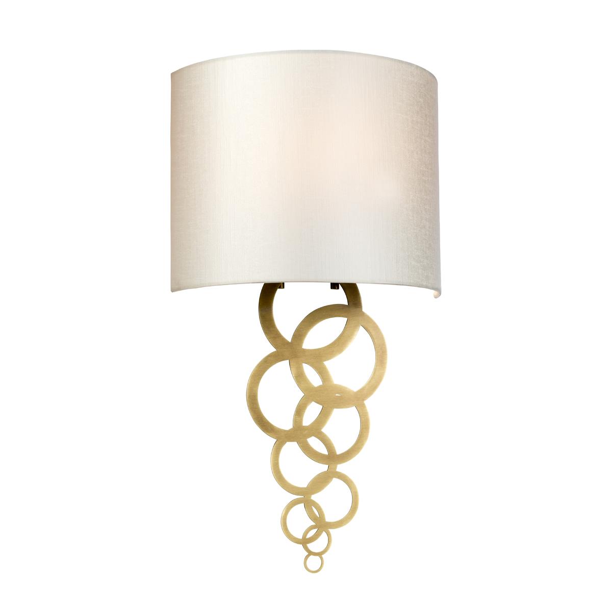 Aged Brass Art Deco Curved Wall Light- Medium