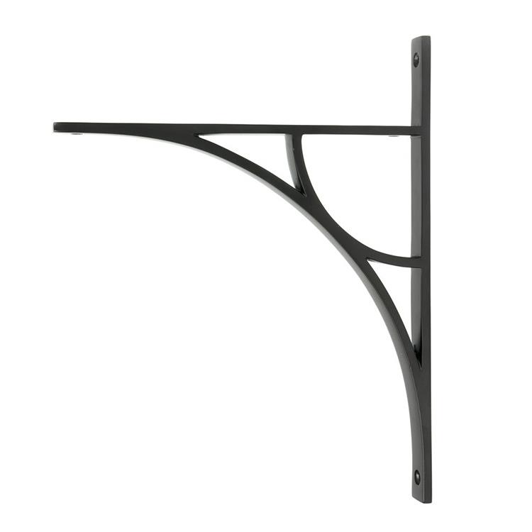 'Leighton' Aged Bronze Arched Shelf Bracket - 31cm x 25cm