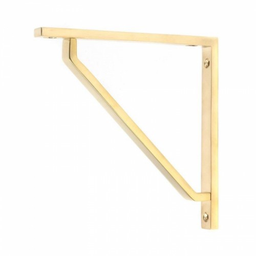 "Antonia" Modern Polished Brass Shelf Bracket - 15cm x 15cm