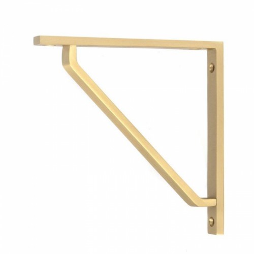 "Antonia" Modern Satin Brass Shelf Bracket - 15cm x 15cm