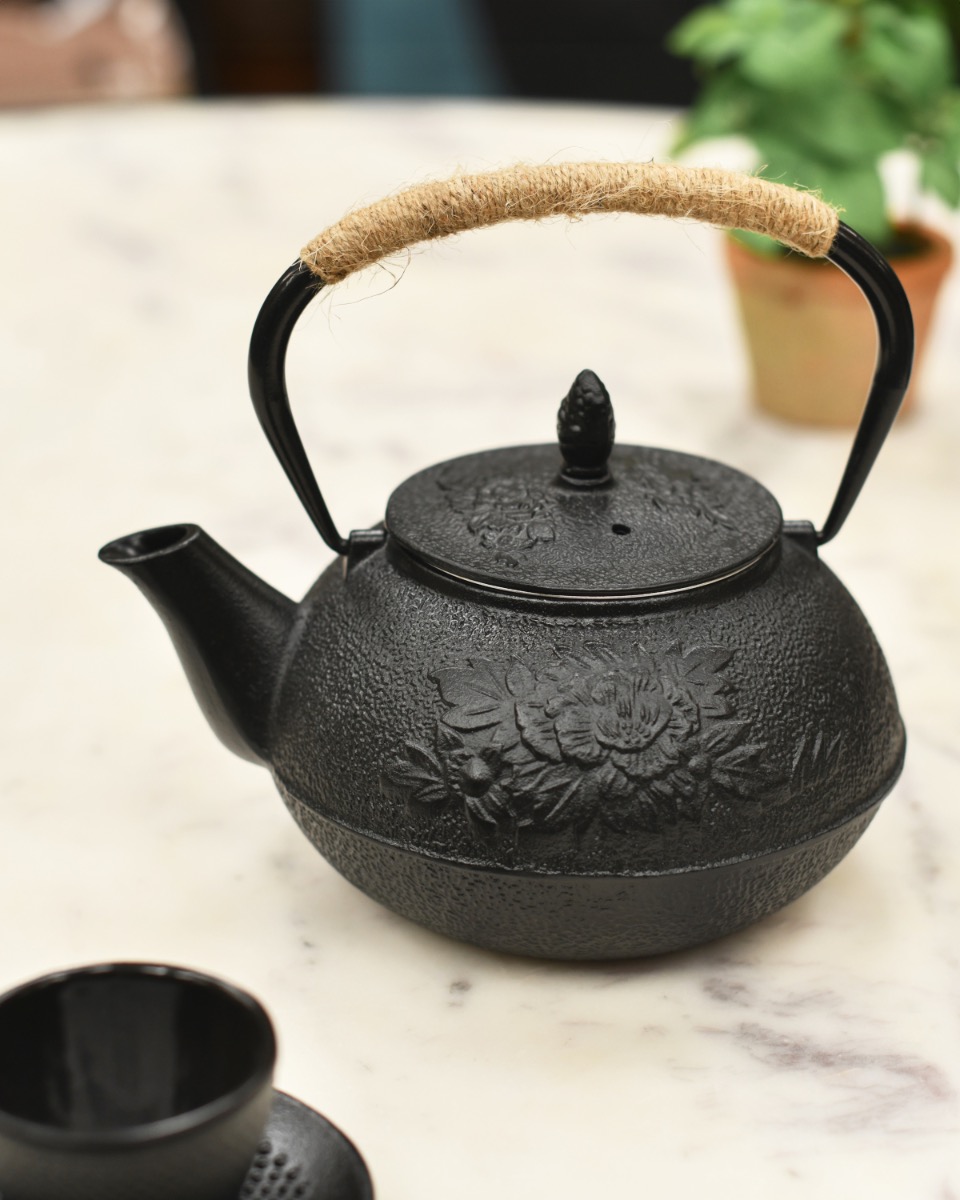 Cast Iron 'Kitakyushu' Black Japanese Teapot