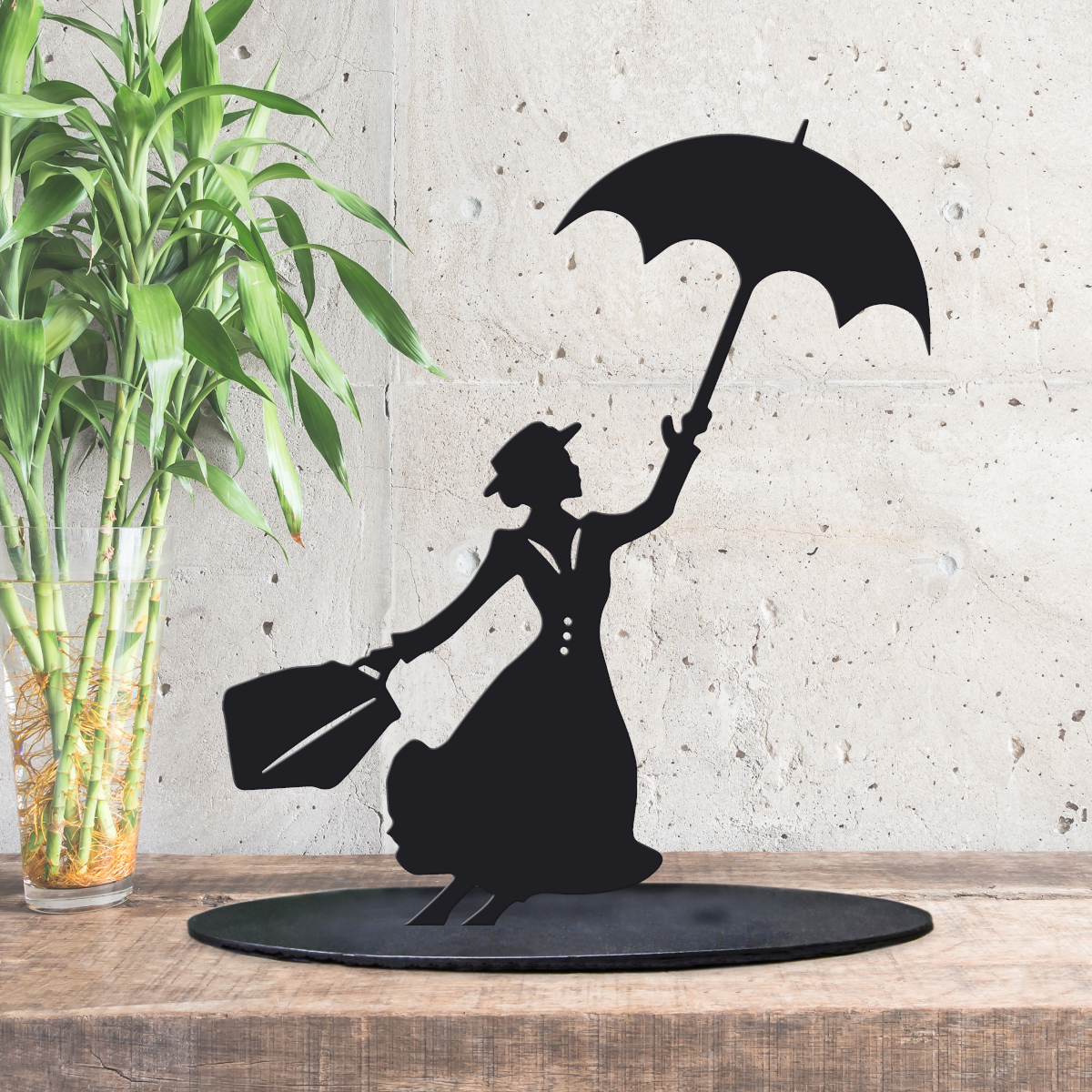 Black Mary Poppins Silhouette Ornament