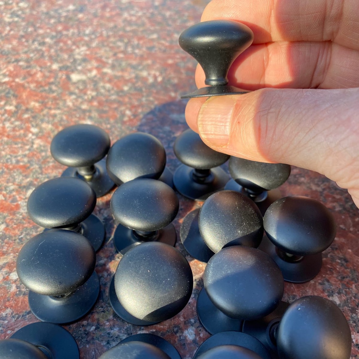 Black Mushroom Cabinet Knobs - 1"
