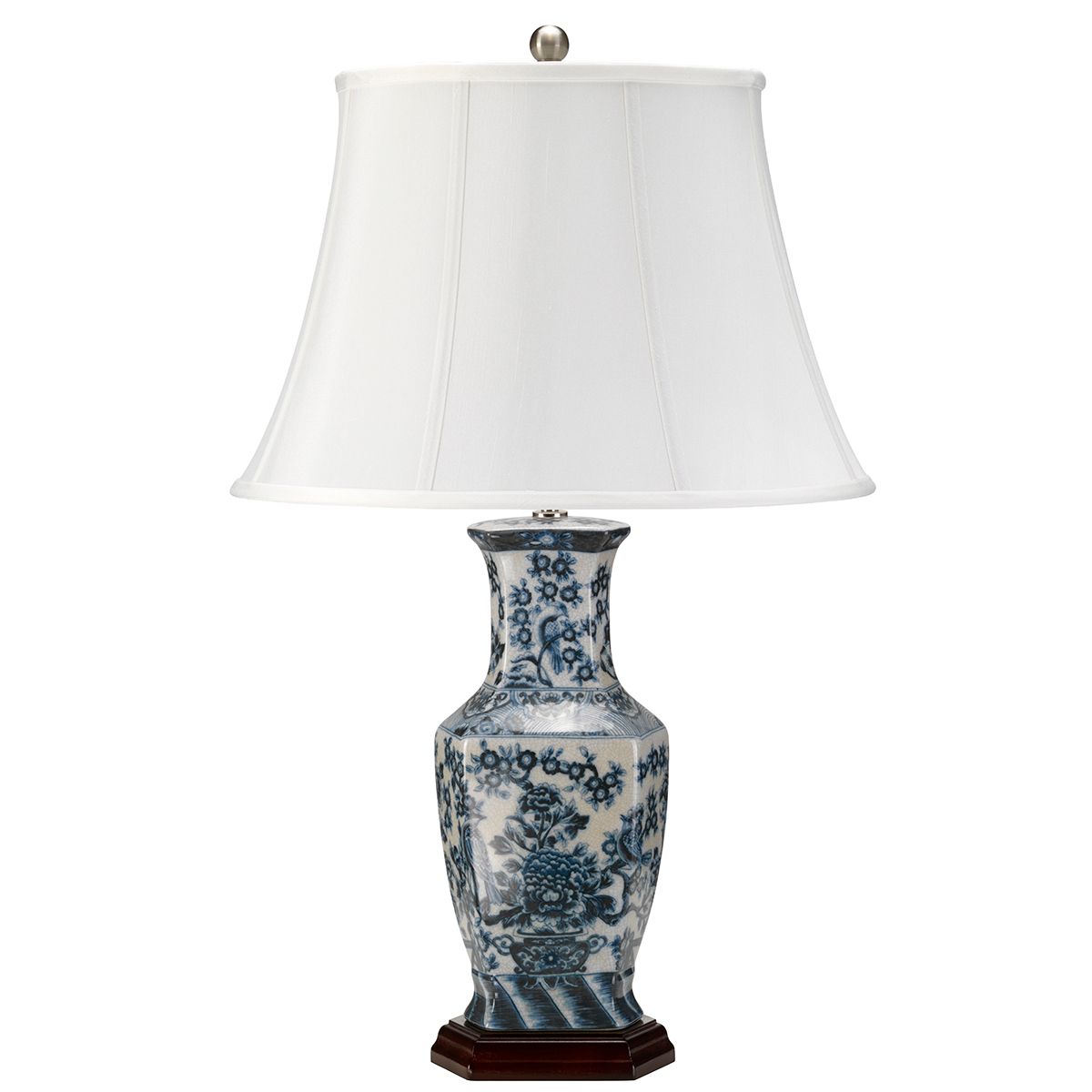 Blue Hex Floral Table Lamp