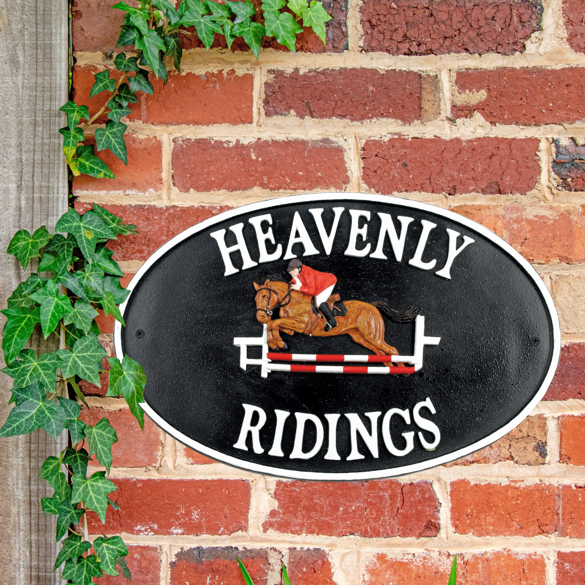 Cast Iron Show Jumper Oval House Name Sign