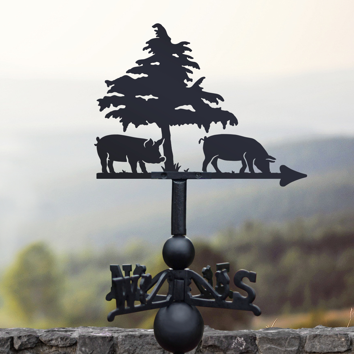 Cast Iron & Steel Two Pigs Grazing W…
