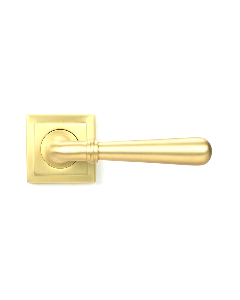 Satin Brass 'Angus' Door Handle on Square Set