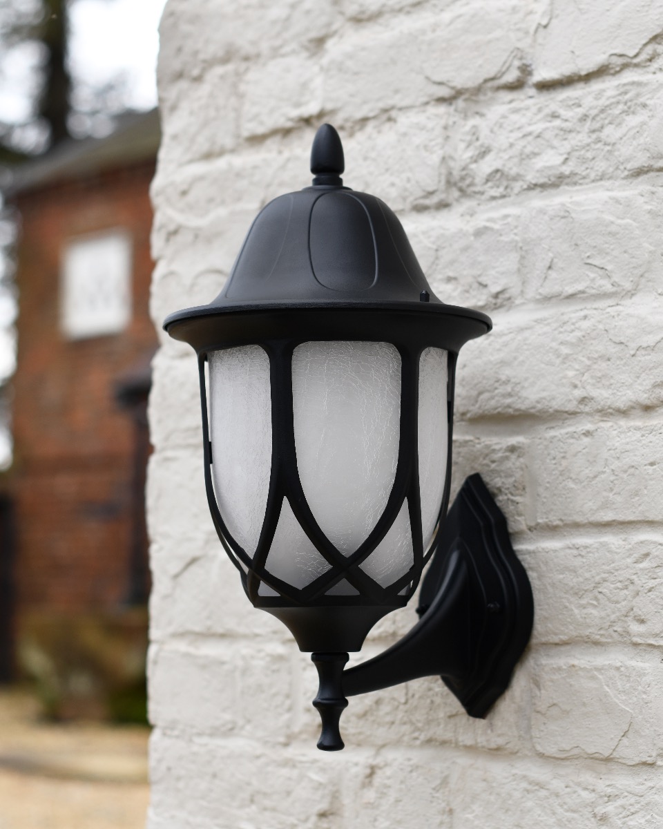 Traditional "Frosty" Frosted Glass Bottom Fix Outdoor Wall Lantern