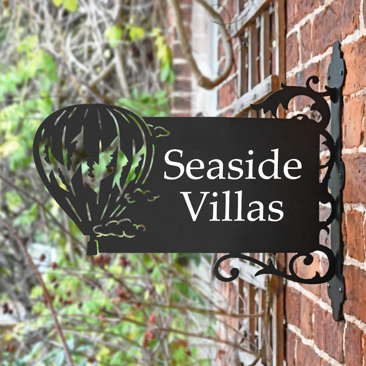 Hot Air Balloon Bracketed House Name Sign