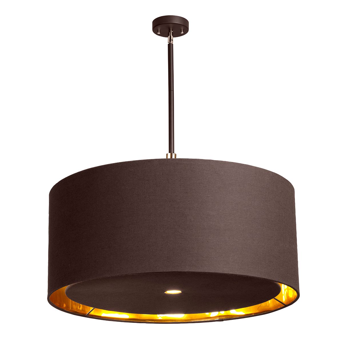 Large Brown & Polished Brass 'Bilancia' Ceiling Light