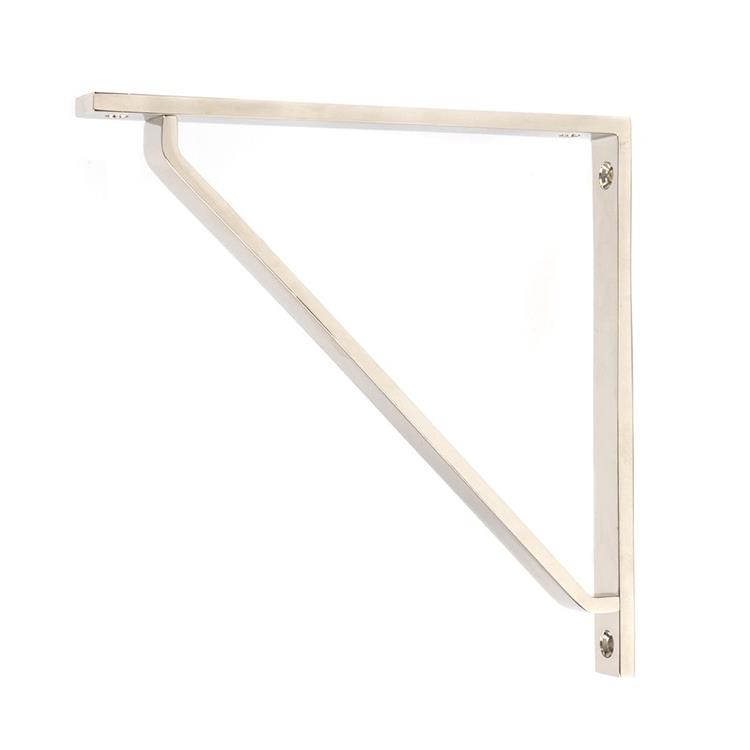 'Barnaby' Modern Polished Nickel Shelf Bracket - 20cm x 20cm