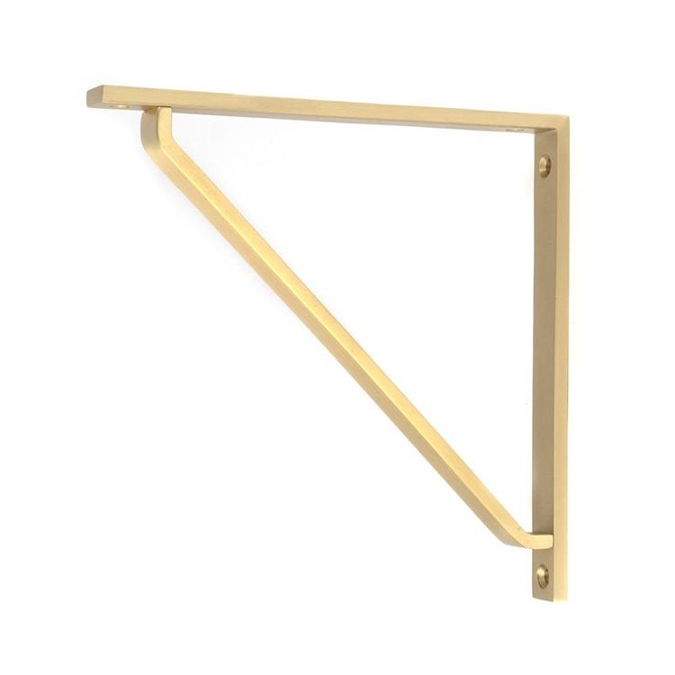'Barnaby' Modern Satin Brass Shelf Bracket - 20cm x 20cm