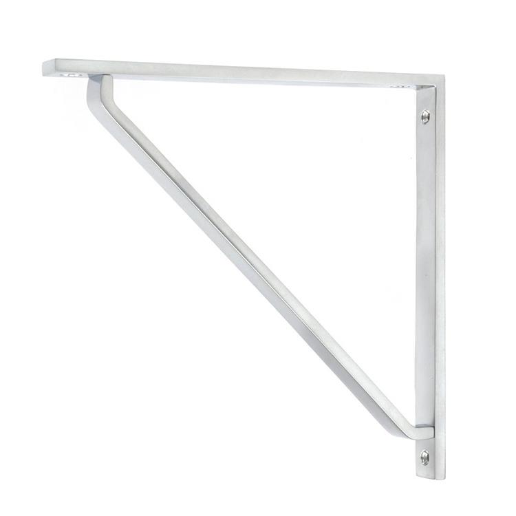 'Barnaby' Modern Satin Chrome Shelf Bracket - 20cm x 20cm