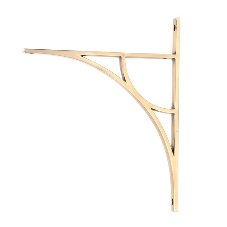 'Leighton' Polished Bronze Arched Shelf Bracket - 31cm x 25cm
