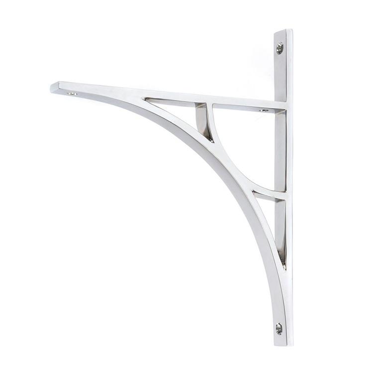 'Digby' Polished Chrome Arched Shelf Bracket - 26CM X 20CM