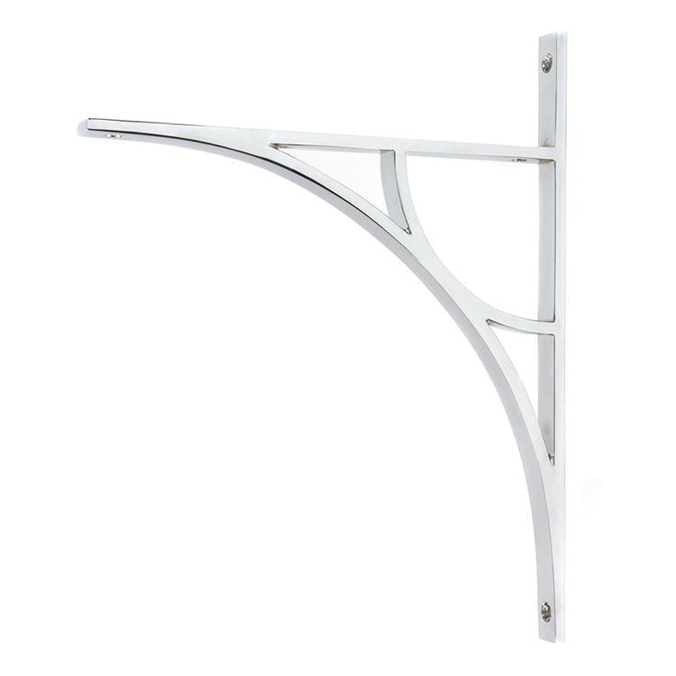 'Leighton' Polished Chrome Arched Shelf Bracket - 31cm x 25cm