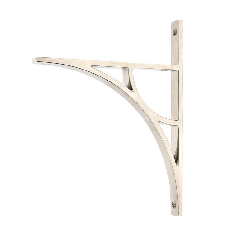 'Digby' Polished Nickel Arched Shelf Bracket - 26cm x 20cm