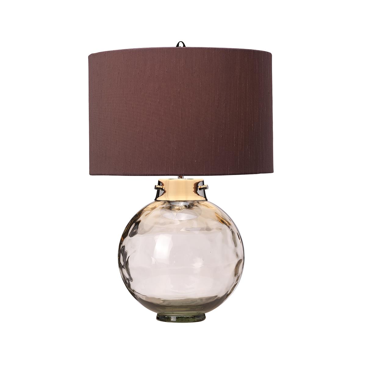 Polished Nickel & Smoke Glass 'Orb' Table Lamp
