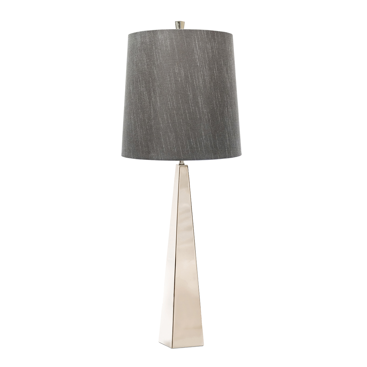 Polished Nickel Steel 'Affilato' Triangular Table Lamp