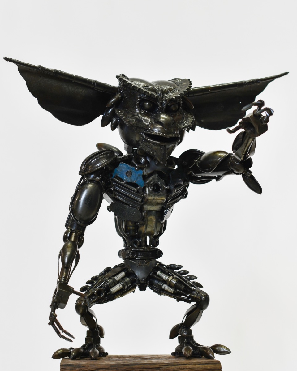 Recycled Metal Parts Gremlin Sculpture
